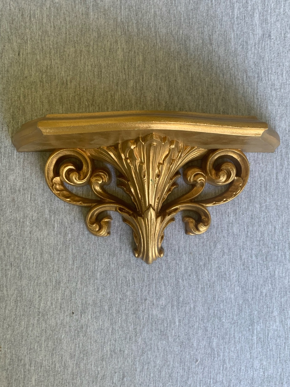 Vintage Burwood Gold Plastic Wall Shelf Hollywood Regency Style 2148 Mid Century